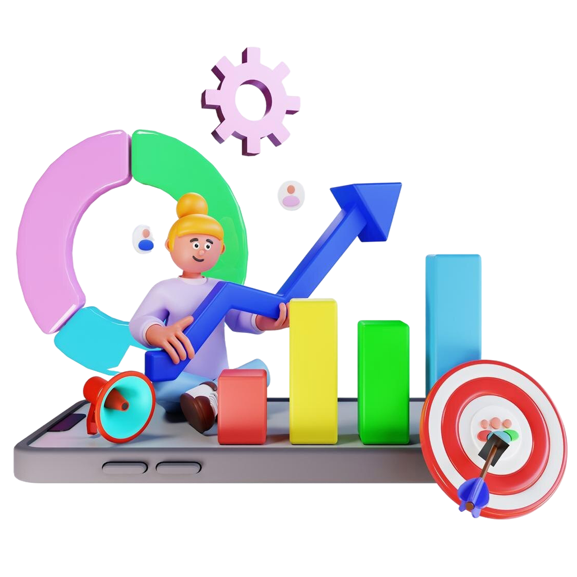 3d-render-character-sit-big-graphic-doing-digital-marketing-landing-page-template