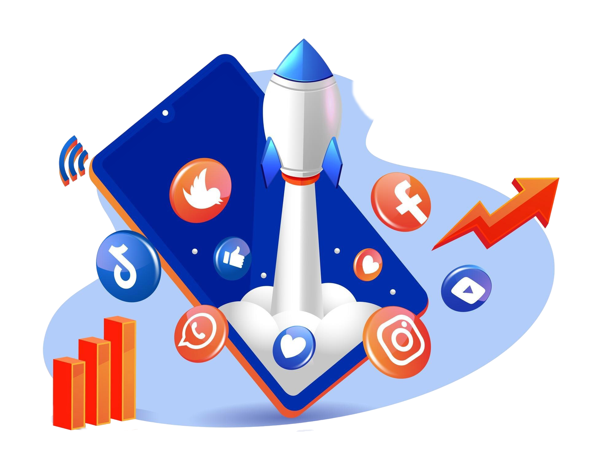 rocket-boosting-digital-marketing-social-media-with-smartphone